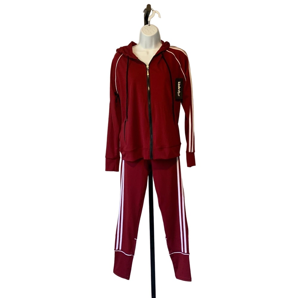 Women’s Burgundy Track Suit Set - Picture 3 of 9
